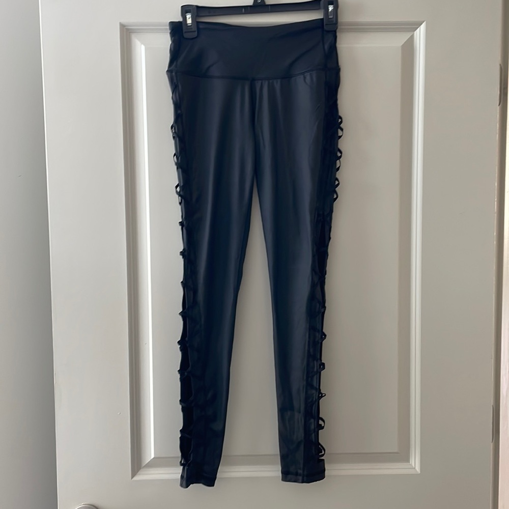 Victoria secret work out leggings with cut out lace up sides
